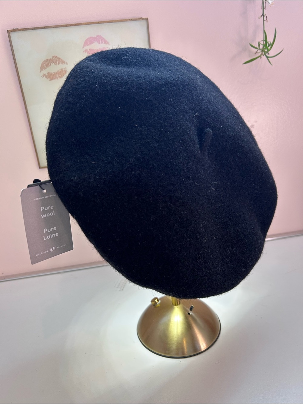 NWT H&M Premium Selection 100% Pure Wool Beret Hat – Black (One Size / Medium